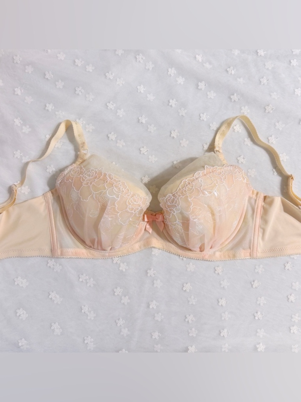 US-32C/JP-E70 Japanese Brand Wacoal Gorgeous Floral Embroidery Bra U Shape Back